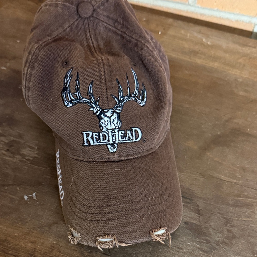 RedHead Brown Distressed Deer Skull Baseball Cap